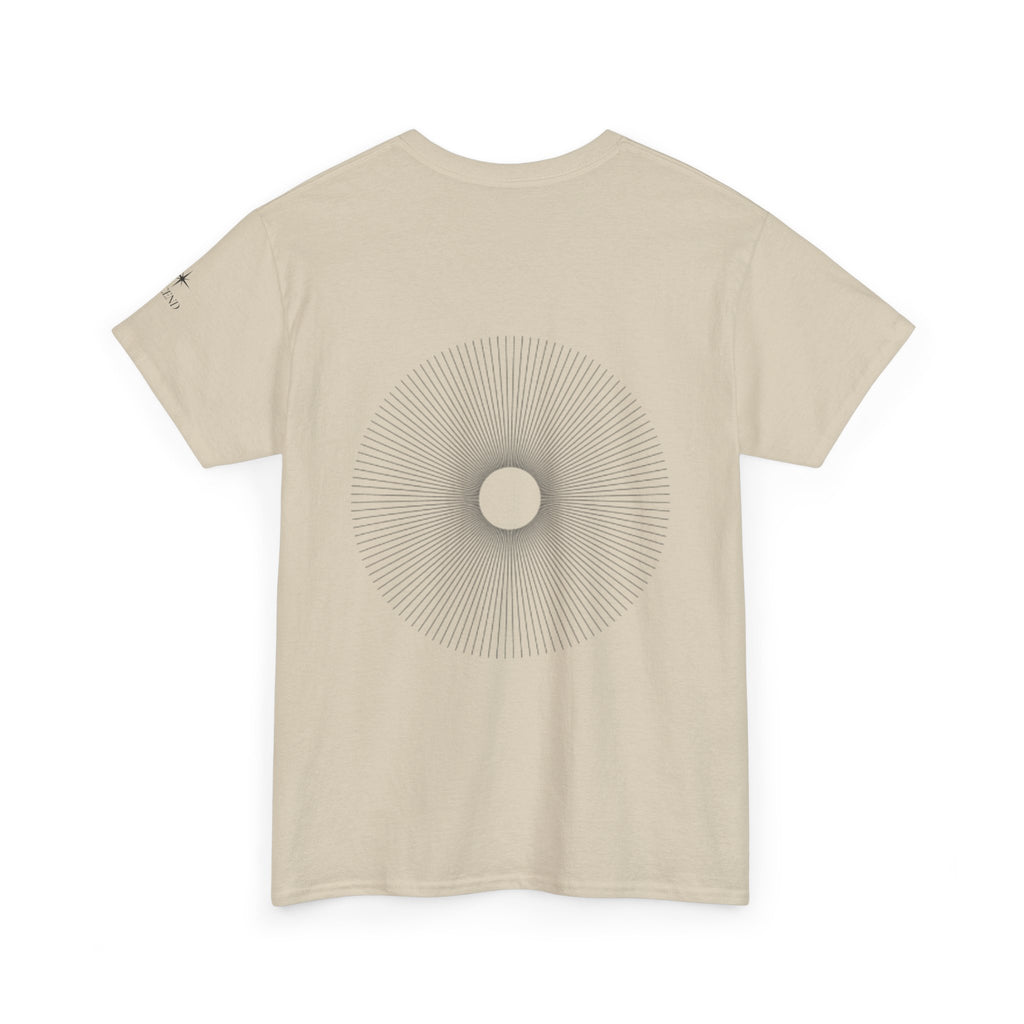 Minimalist Graphic T‑Shirt — "Quiet Minds, Loud Auras" Back Radiant Wave Design