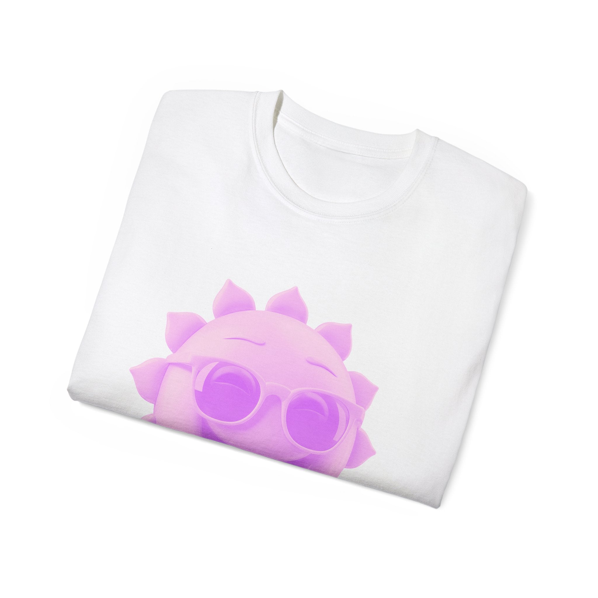 Pink Smiling Sun Tee — Retro Sunglasses Summer Graphic T-Shirt