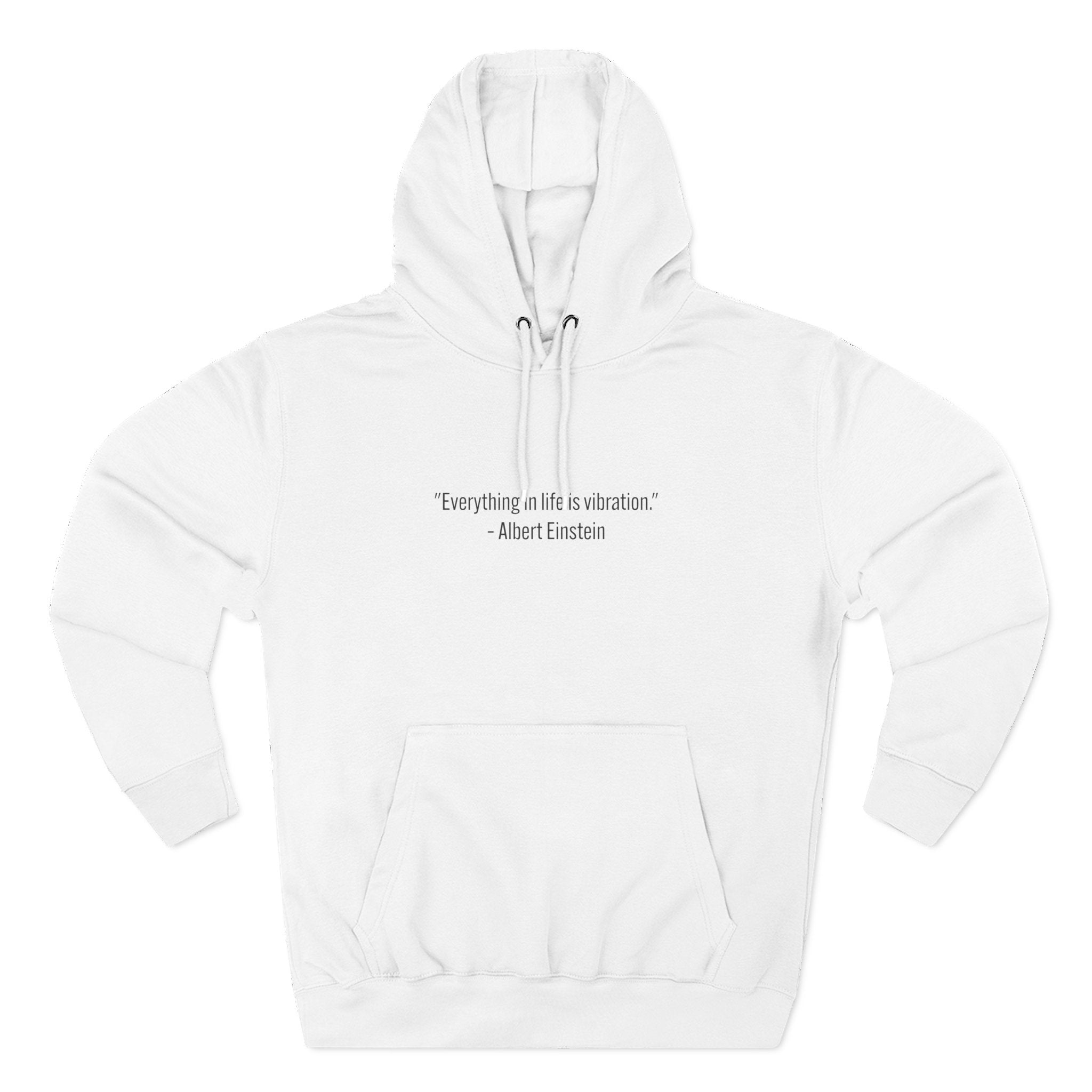 Copy of Hoodie • Minimal Einstein Quote ‘Everything in life is vibration’ – Casual Unisex Pullover