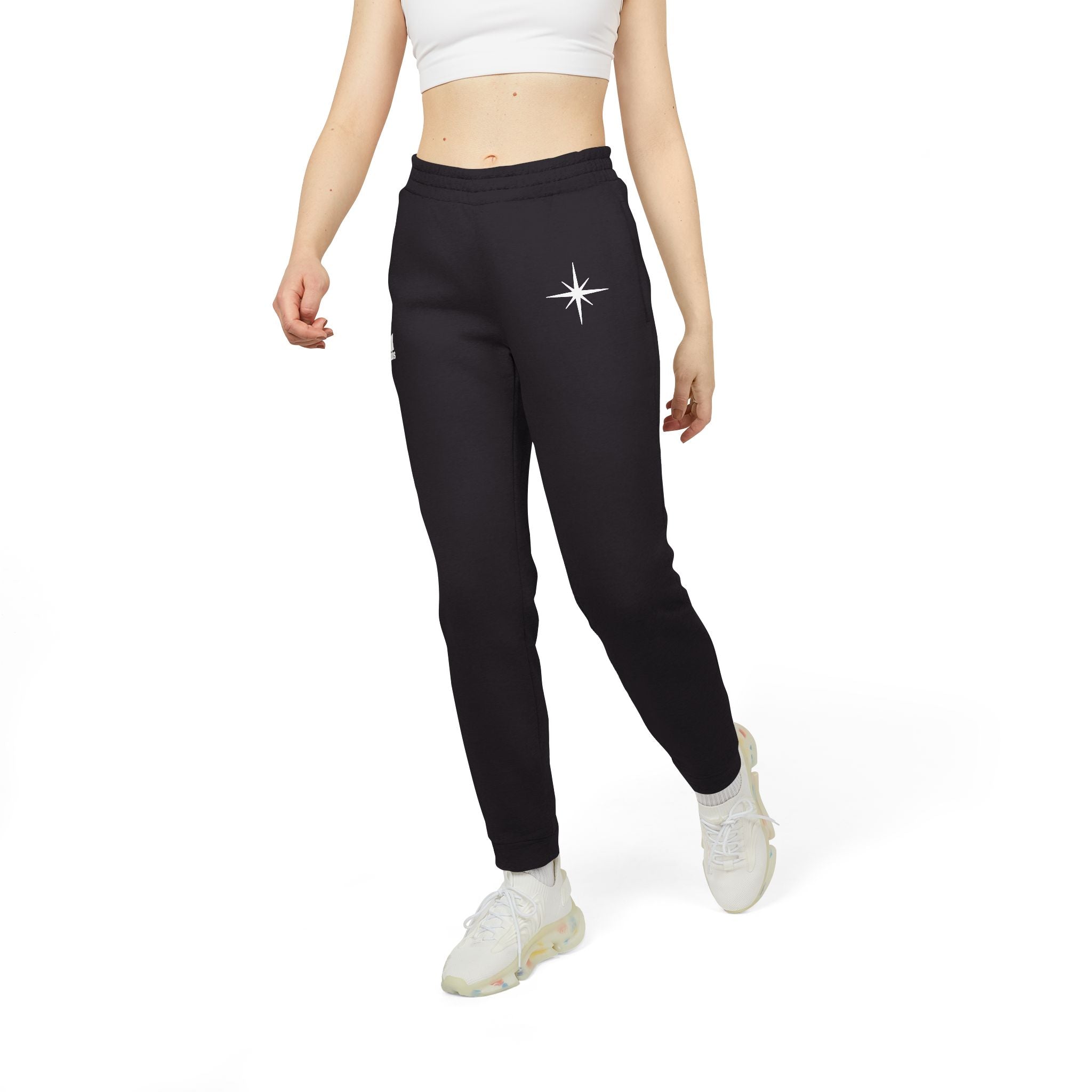 Black Fleece Joggers — Minimal Star Logo Athletic Sweatpants