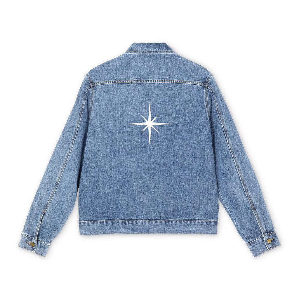 Denim Jacket with Minimal Star Back — Men's Casual Vintage Style