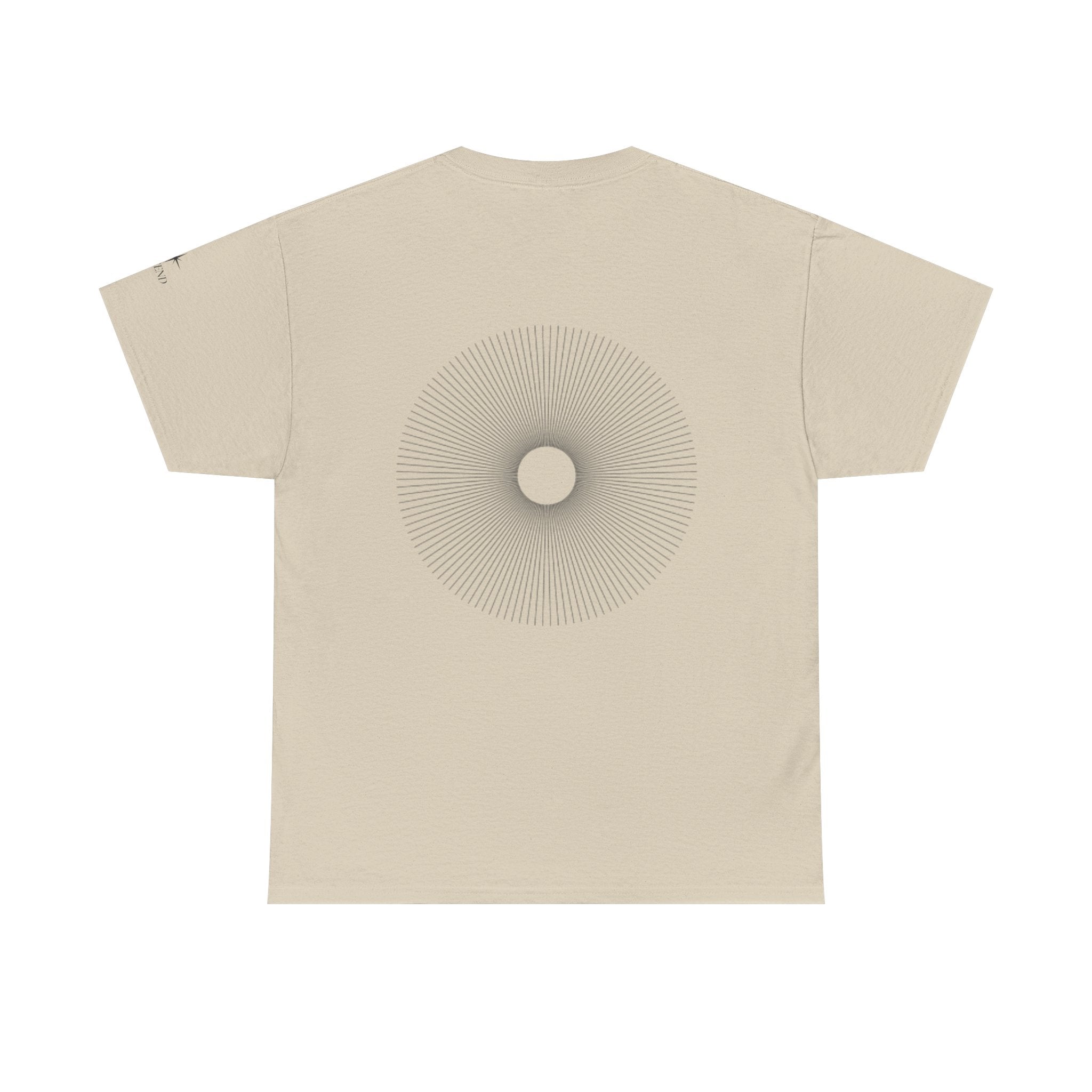 Minimalist Graphic T‑Shirt — "Quiet Minds, Loud Auras" Back Radiant Wave Design