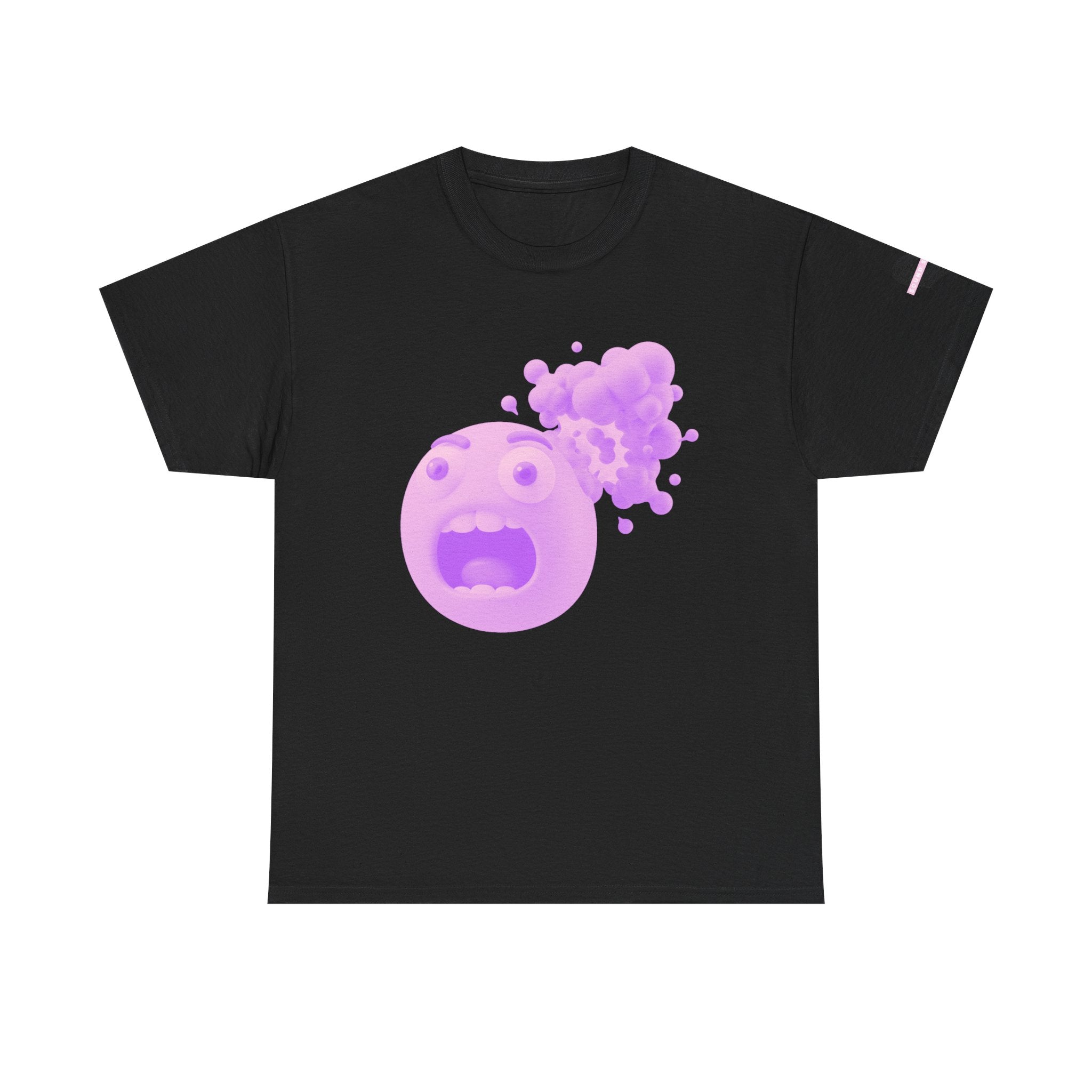 Exploding Emoji Tee — Purple Shock Face Graphic T-Shirt