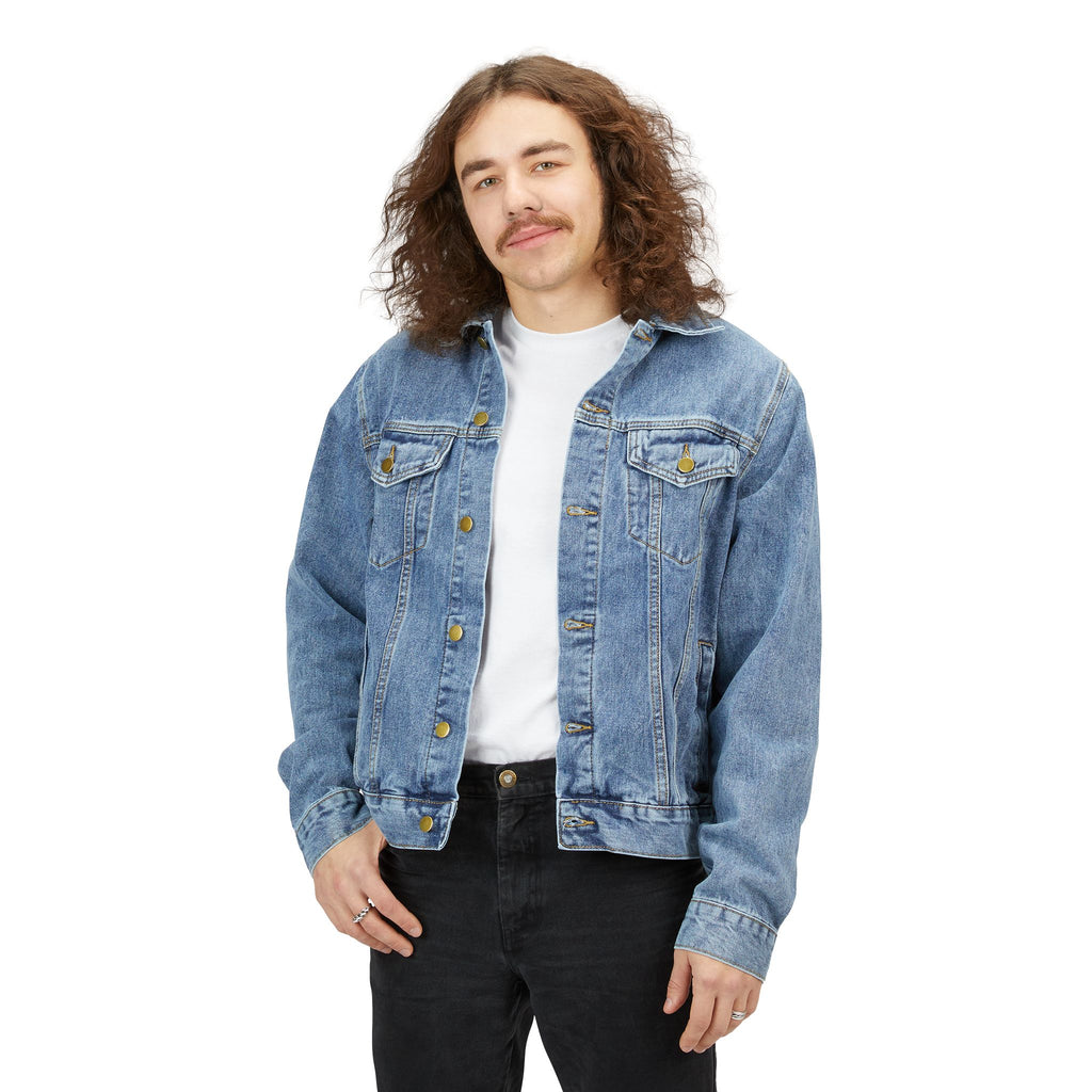 Denim Jacket with Minimal Star Back — Men's Casual Vintage Style