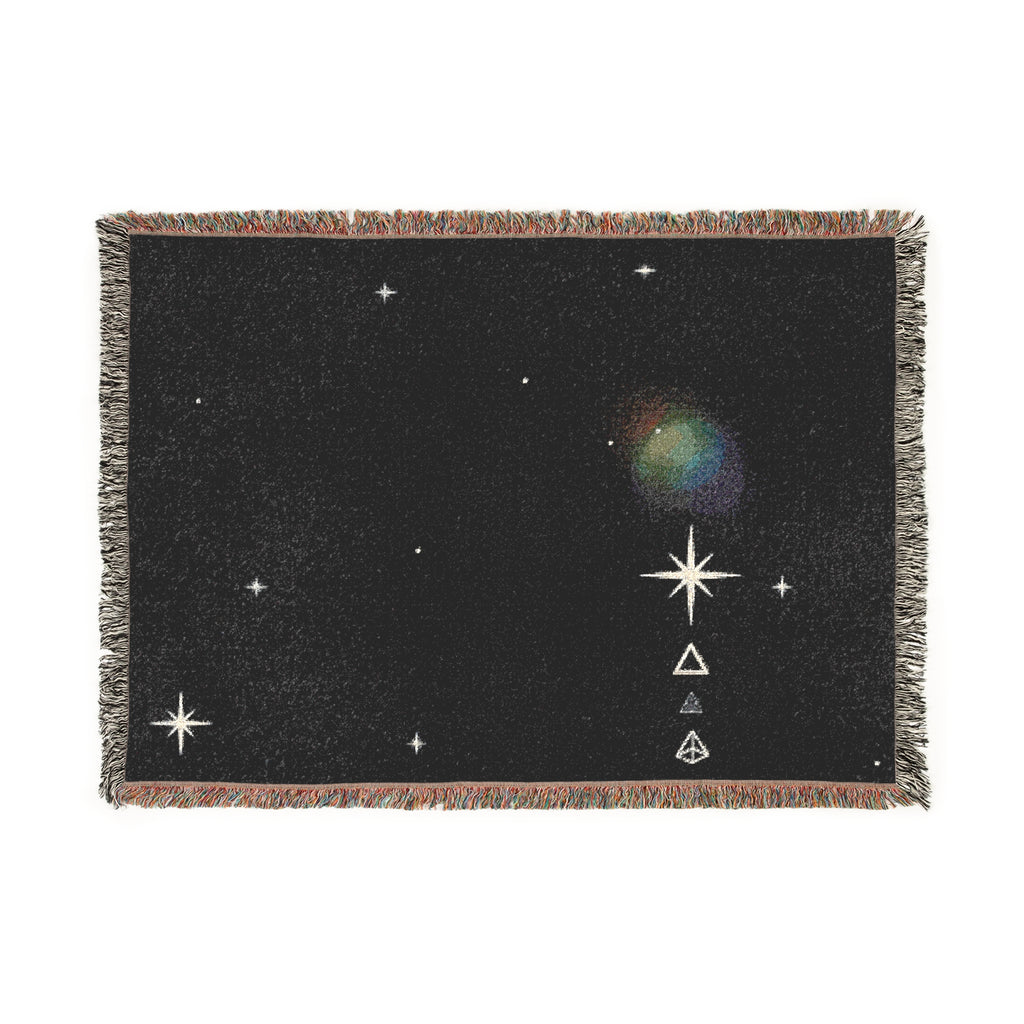 Celestial Night Woven Blanket — Shining Star & Planet Throw