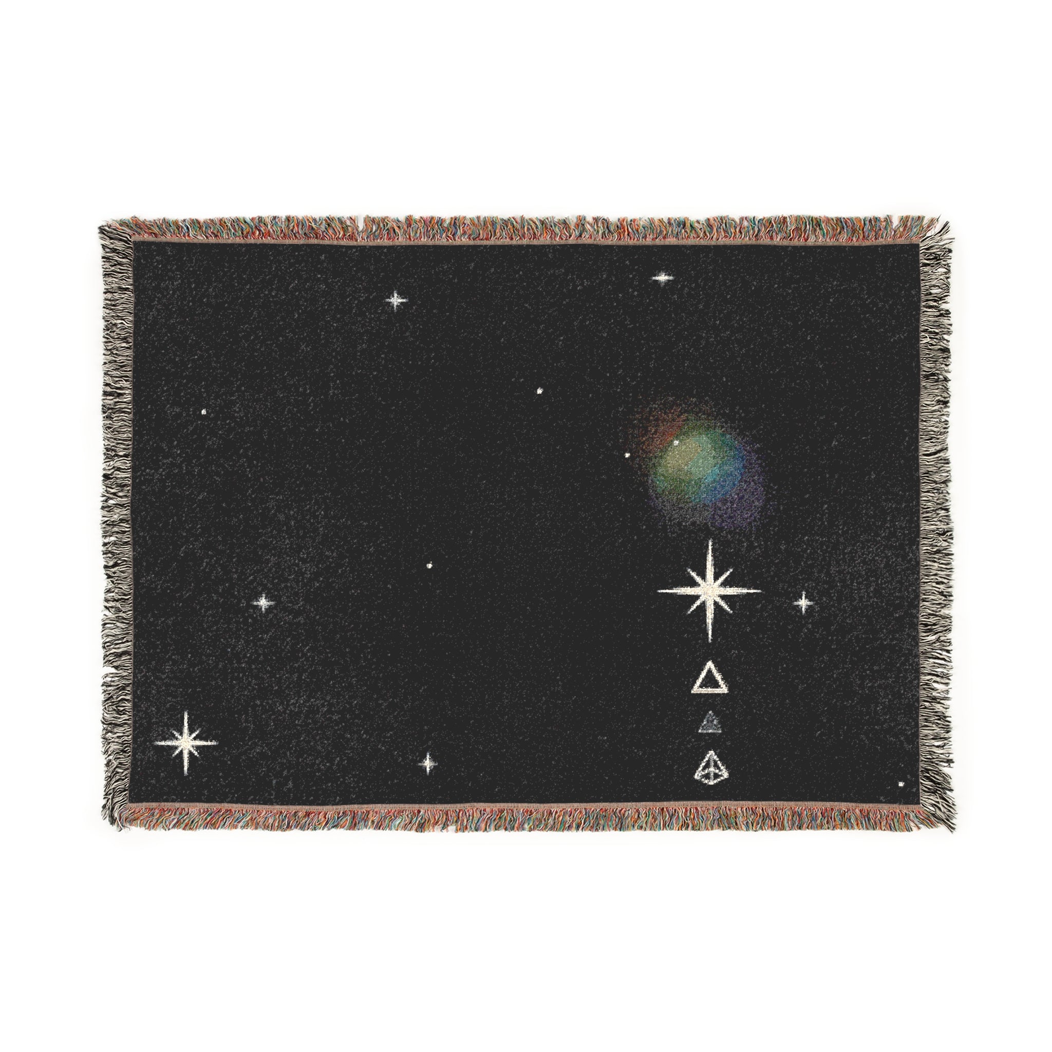 Celestial Night Woven Blanket — Shining Star & Planet Throw