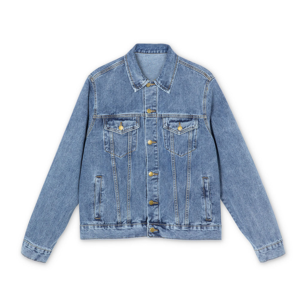 Denim Jacket with Minimal Star Back — Men's Casual Vintage Style