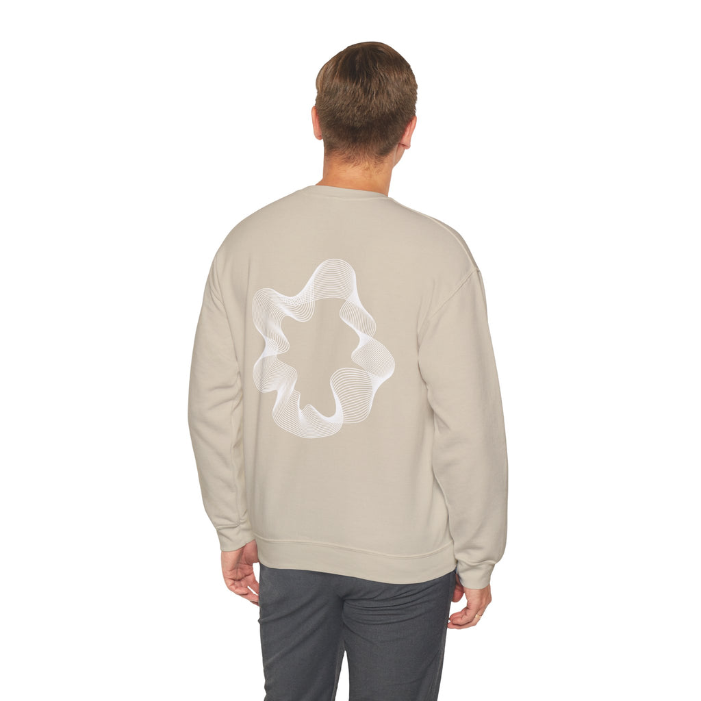 Crewneck Sweatshirt - Minimal 'Protect Your Frequency' Graphic with White Spiral Back Art