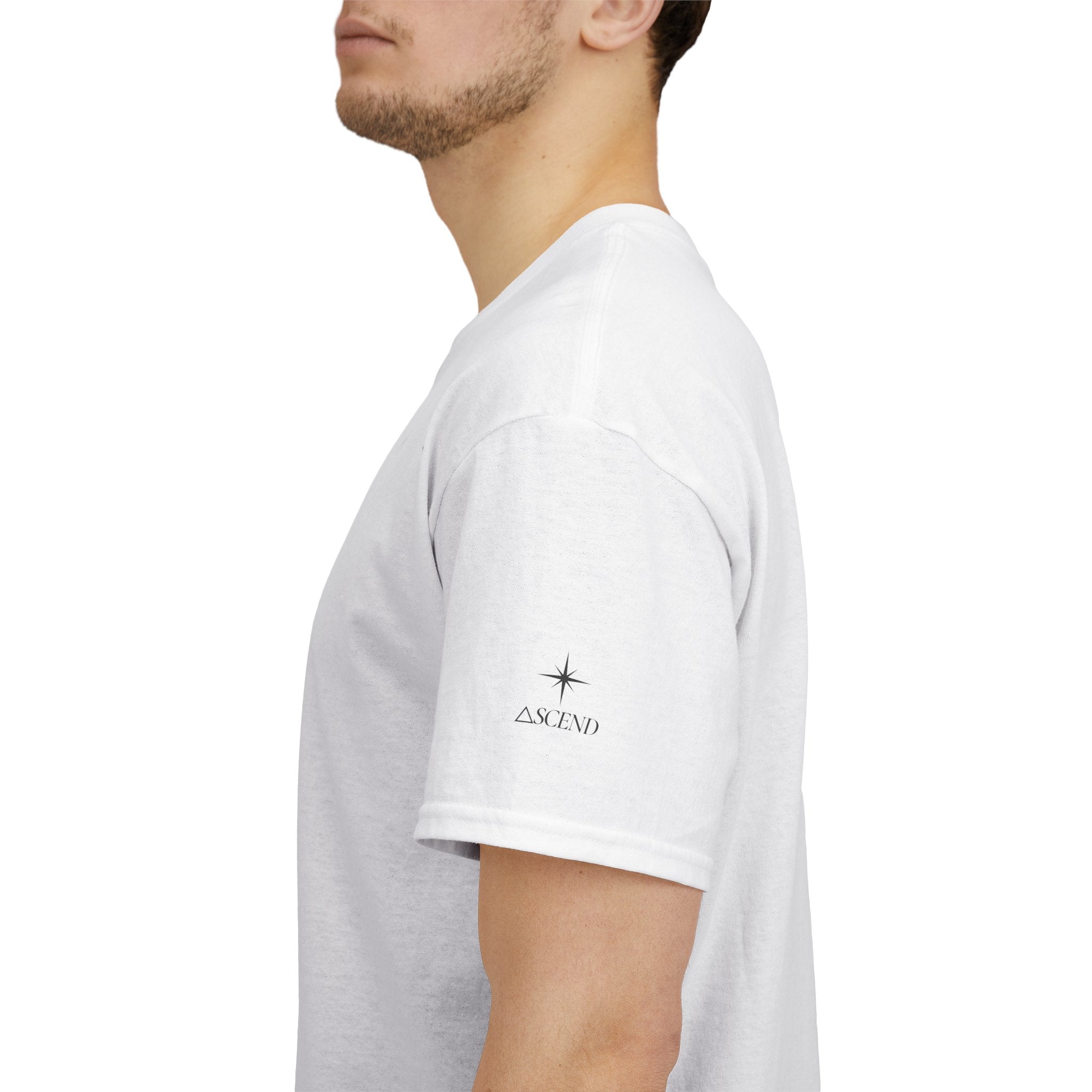 Minimalist Graphic T‑Shirt — "Quiet Minds, Loud Auras" Back Radiant Wave Design