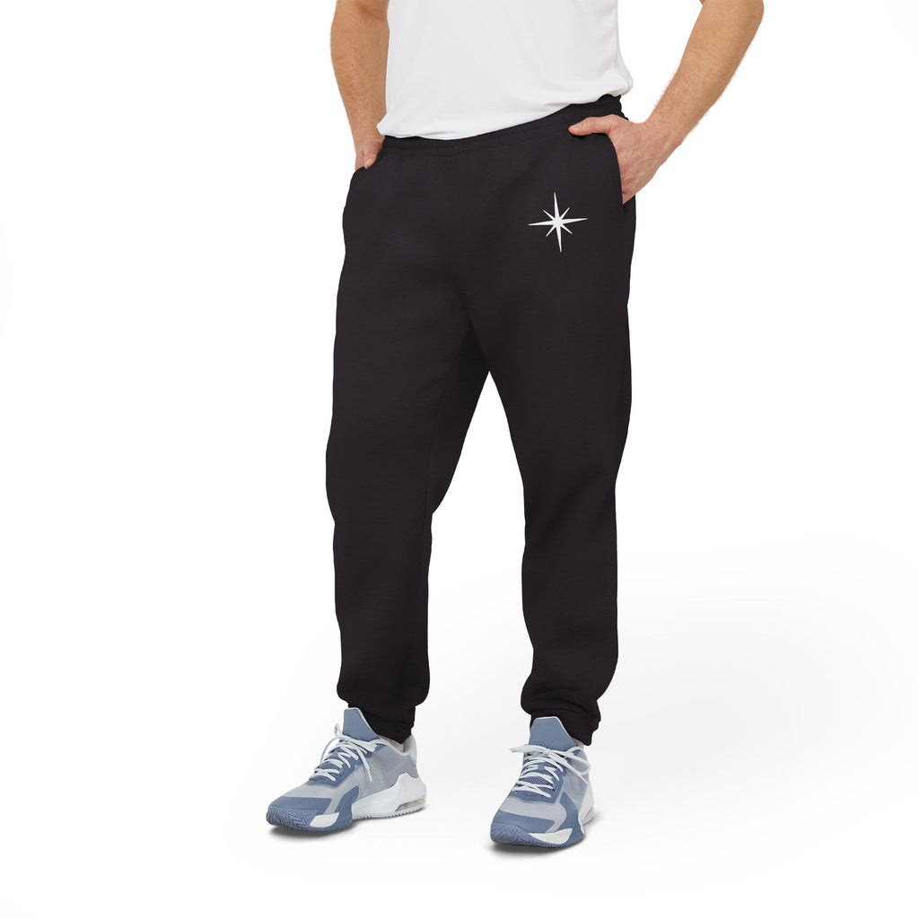 Black Fleece Joggers — Minimal Star Logo Athletic Sweatpants