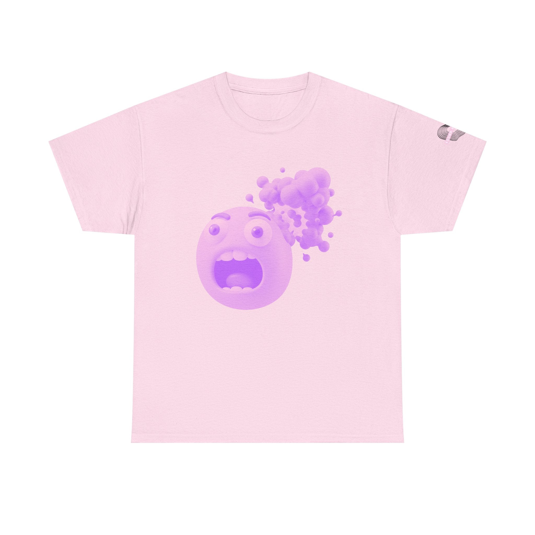 Exploding Emoji Tee — Purple Shock Face Graphic T-Shirt