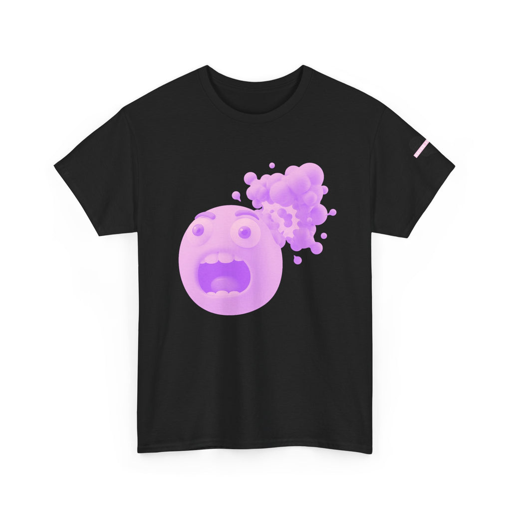 Exploding Emoji Tee — Purple Shock Face Graphic T-Shirt