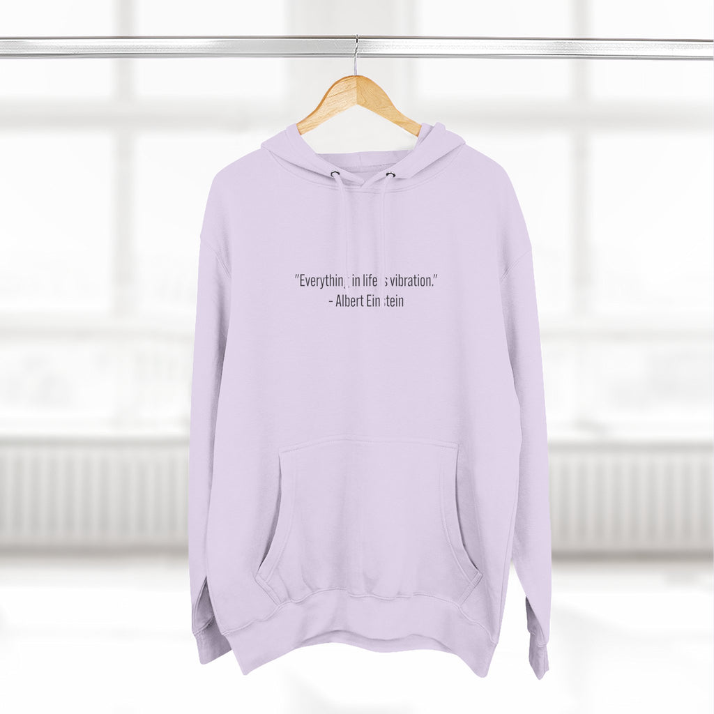 Copy of Hoodie • Minimal Einstein Quote ‘Everything in life is vibration’ – Casual Unisex Pullover