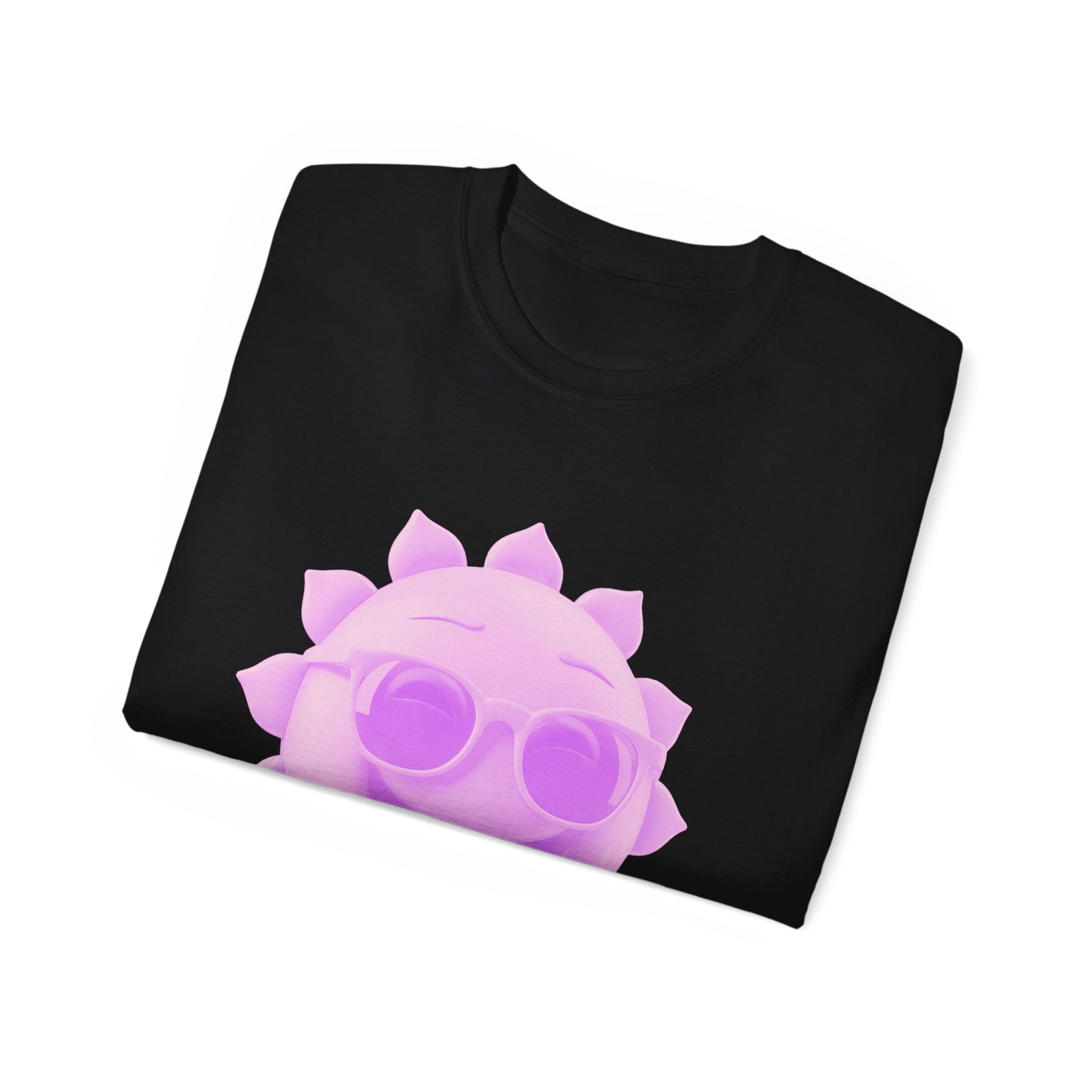 Pink Smiling Sun Tee — Retro Sunglasses Summer Graphic T-Shirt