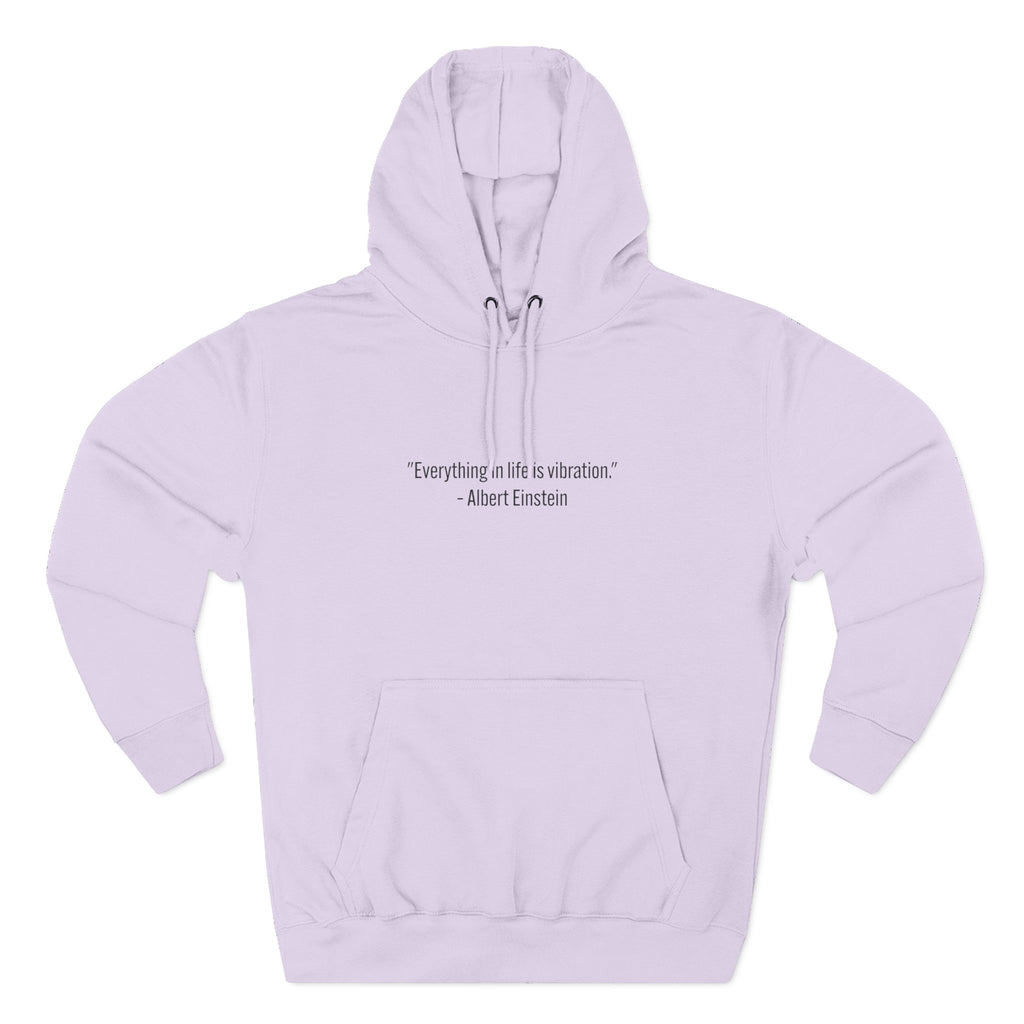 Hoodie • Minimal Einstein Quote ‘Everything in life is vibration’ – Casual Unisex Pullover